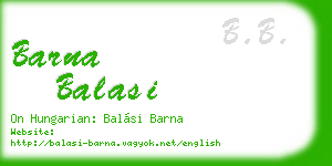 barna balasi business card