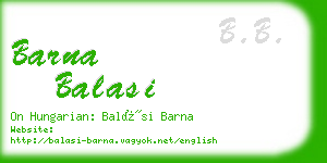 barna balasi business card